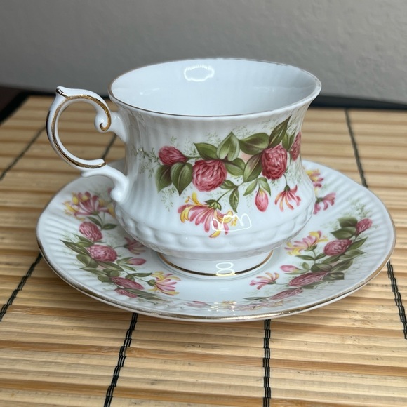 Vintage Queen’s Rosina China Tea Cup & Saucer Set WILD FLOWERS #14 England - Picture 3 of 12